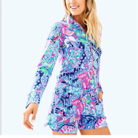 Lilly Pulitzer | Skipper Romper | Fantasy Garden Print | Long Sleeve | Size XS - Picture 2 of 9